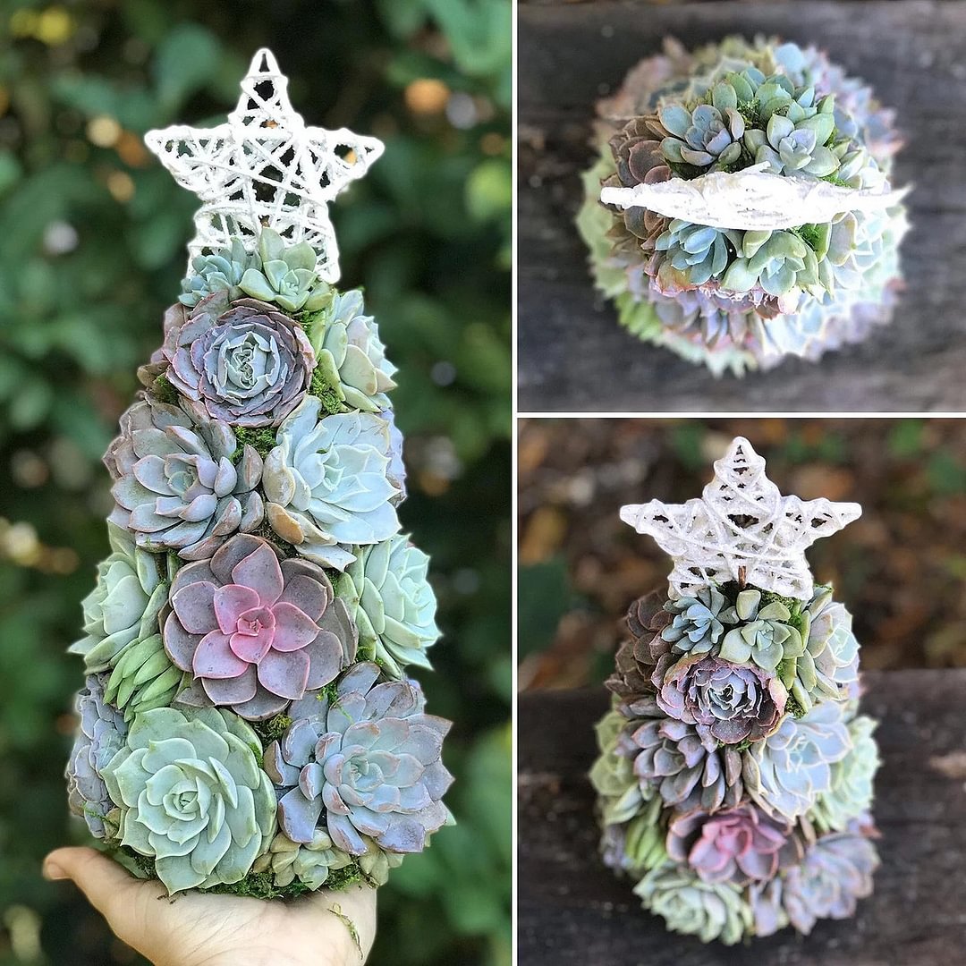 Simulated Succulents Christmas Tree Ornament