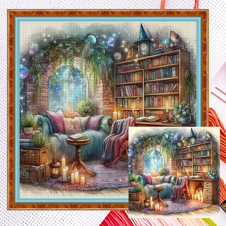 【Yishu Brand】Warm Room (50*50cm) 11CT Stamped Cross Stitch gbfke