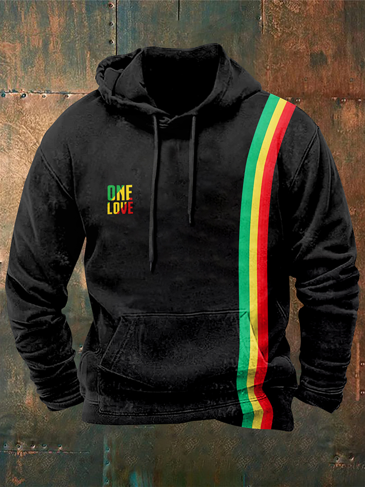 Comstylish One Love Rasta Art Print Hooded Sweatshirt