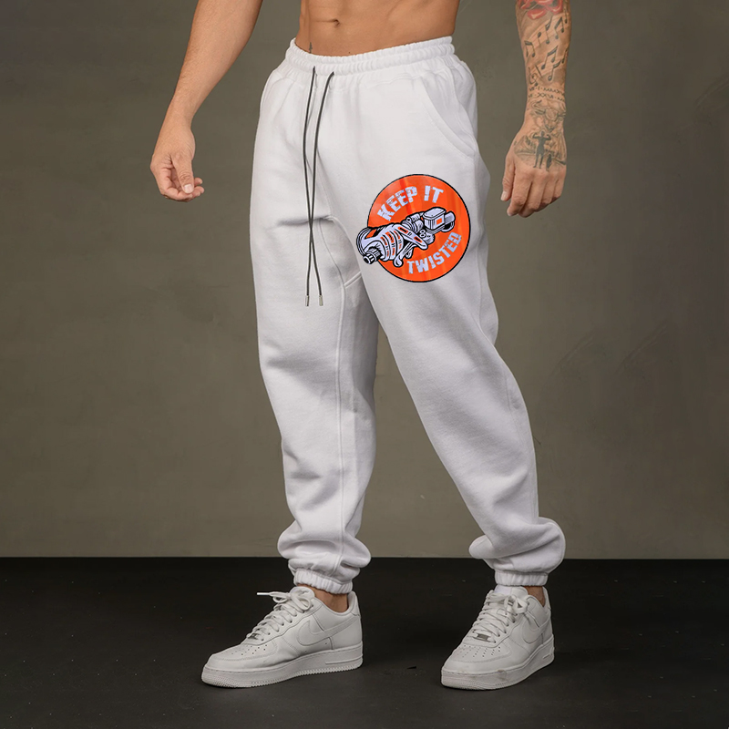 KEEP IT TWISTED MOTOR HEAD GRAPHIC CASUAL PRINT JOGGERS