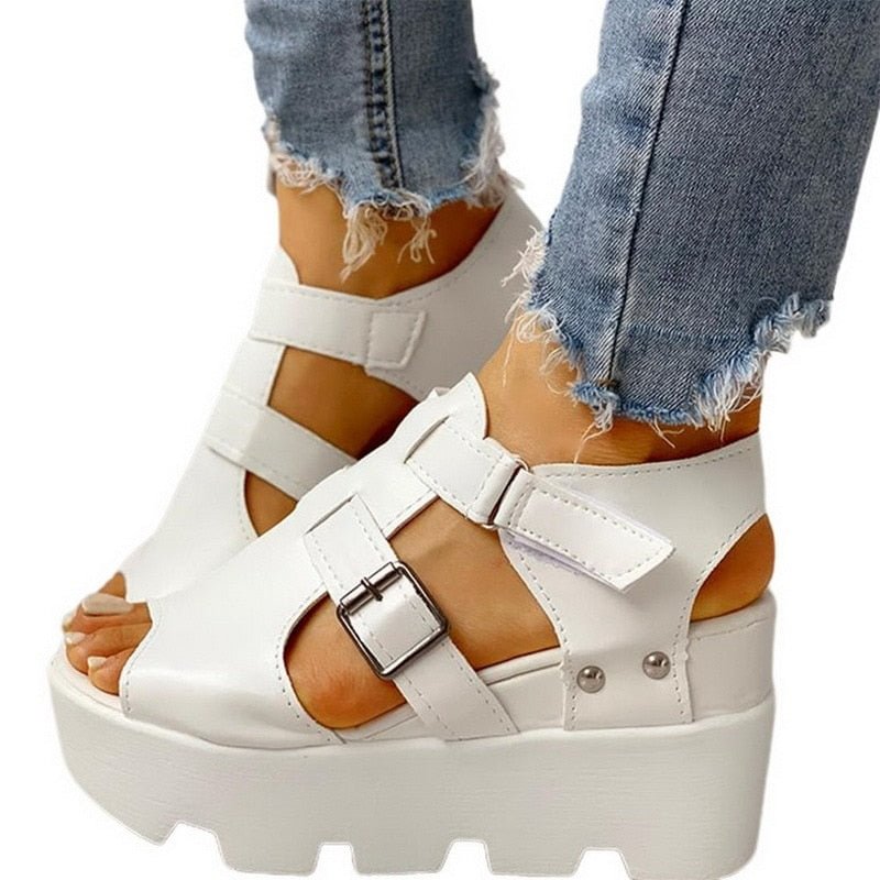 Summer Women Peep Toe Sandals Ladies High Heel Slippers Women Summer Beach Shoes Casual Platform Shoes Women Open Toe Sandals