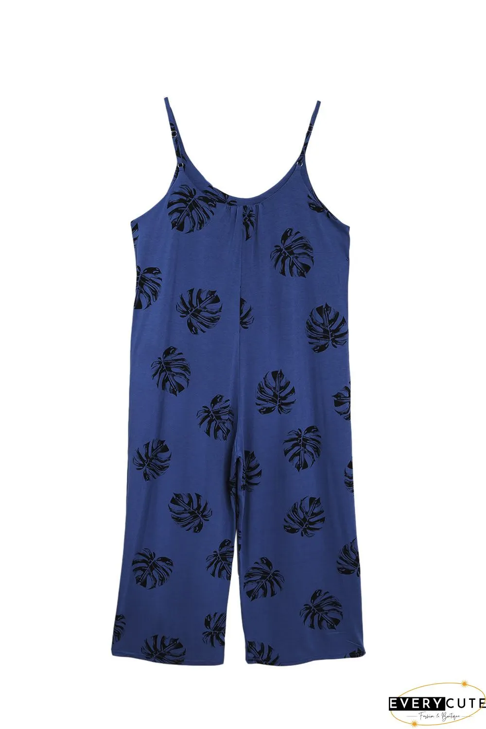 Print Spaghetti Strap Wide Leg Jumpsuit