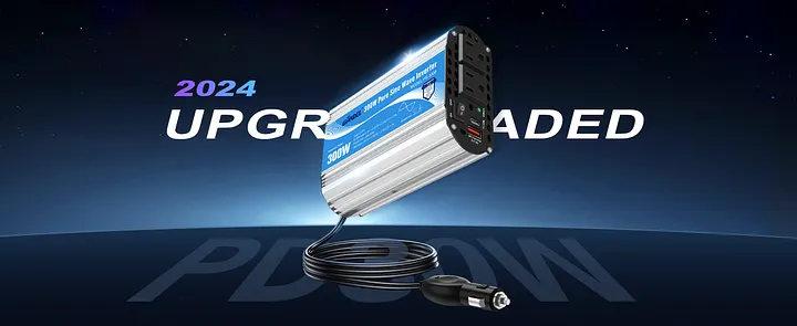 300W Pure Sine Wave Inverter With USB-C – PD30W Travel Kit