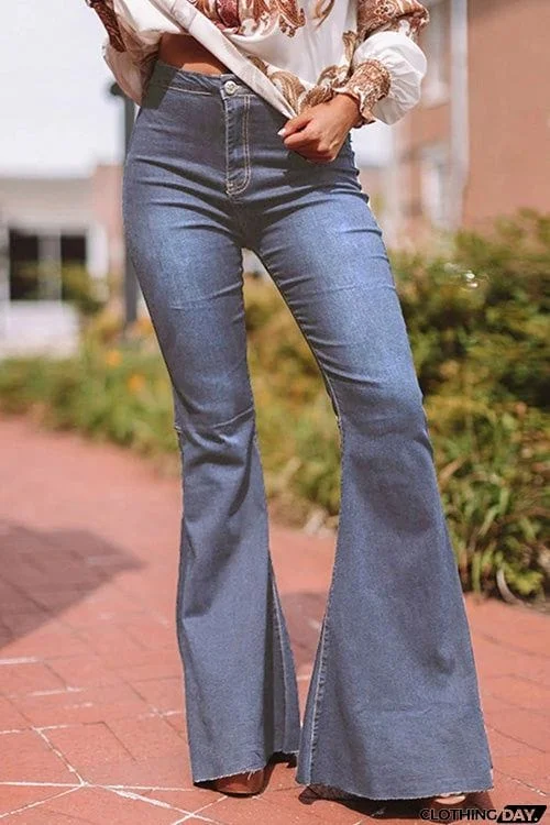 Fashion Casual High Waist Slim Wide Leg Pants