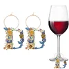 (Limited Stock)2pcs DIY Diamond Painting Ornament Flower Alphabet Wine Glass Charm、[Everydayedeals]