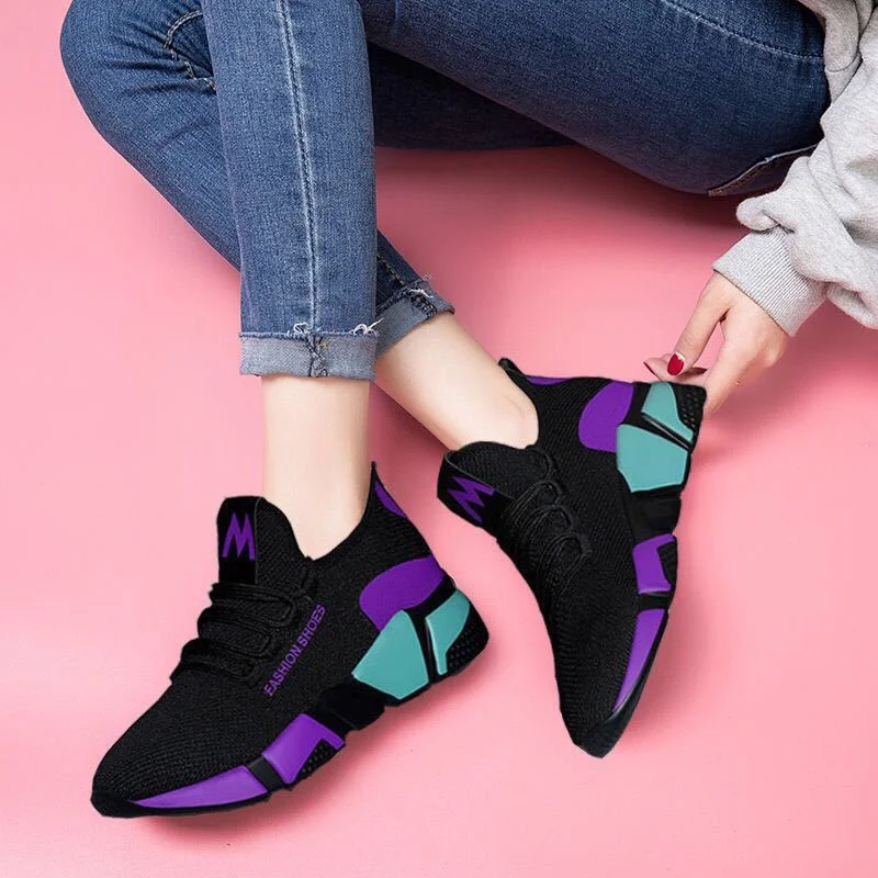Women Platform Sneakers 2020 New Spring Fashion Women Casual Shoes Breathable Mesh Shoes Woman Black Sneakers Tenis Feminino