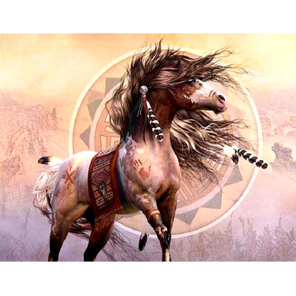 

40*30CM - Horse - Round Drill Diamond Painting, 501 Original