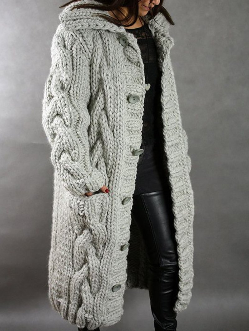  thdmladies Cardigan Thick Oversized Long Coat thedmladies