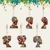 6Pcs DIY Diamond Painting Indian Beauty Keychain