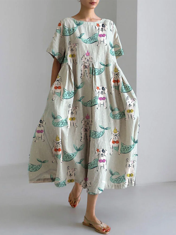 Women's Casual Funny Dog Print Dress