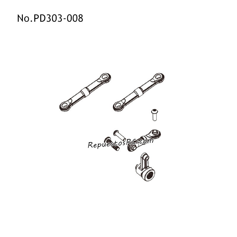 PD RACING TK16 Piezas para Coches RC Barra de Direcci&oacute;n Delantera y Unidad Servo Salvador PD303-008
