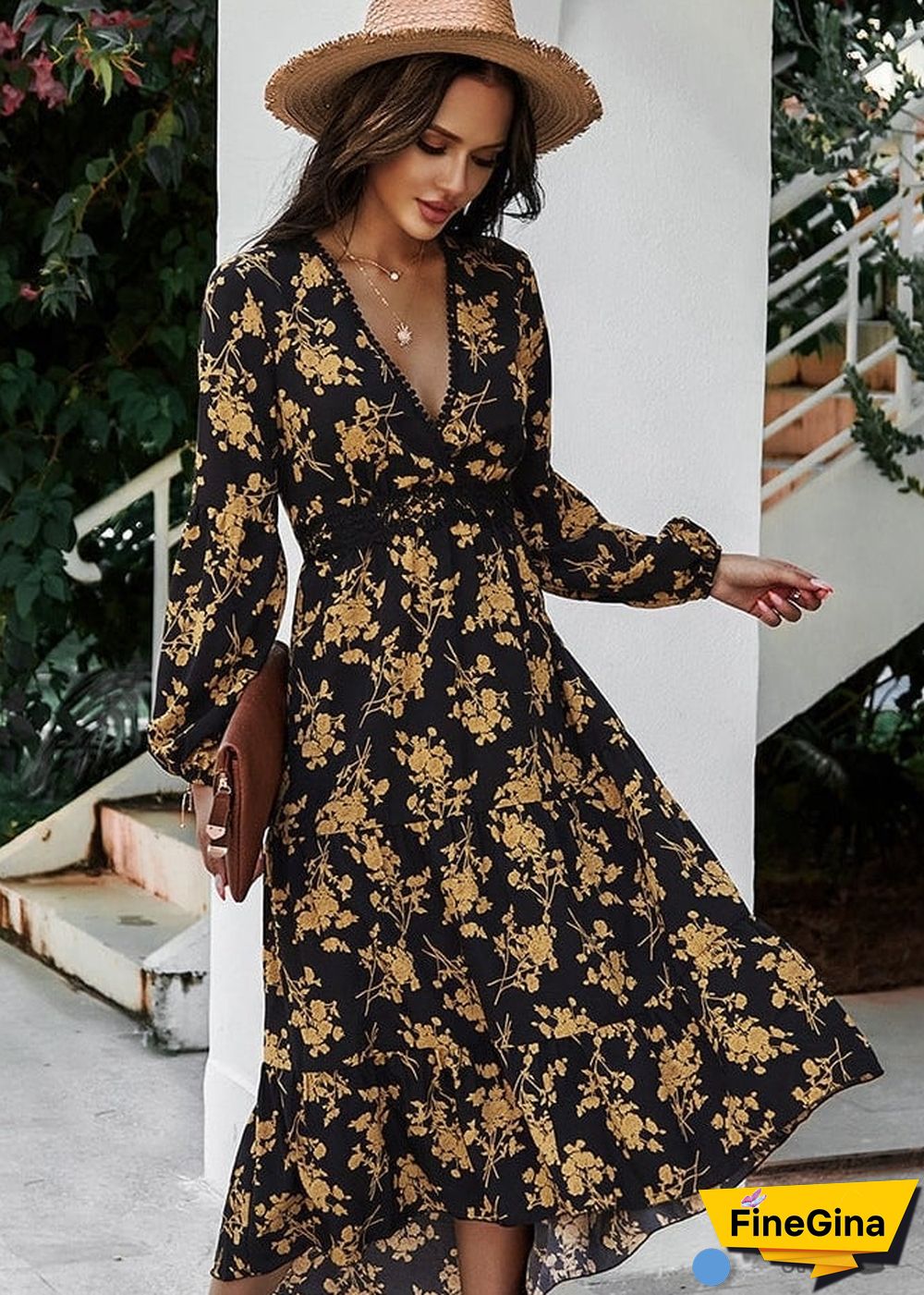 black boho bridesmaid dress