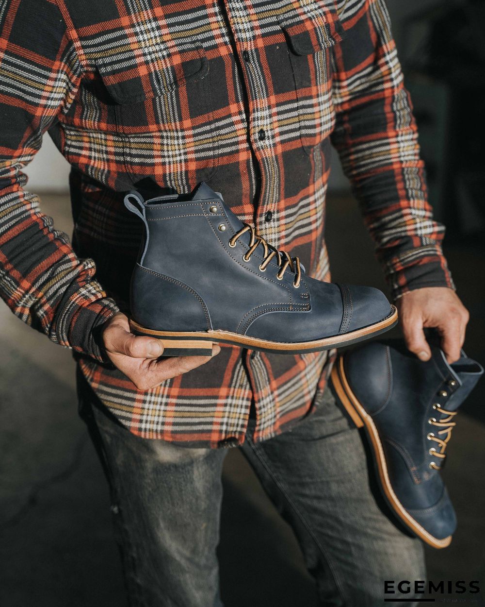 Cow Split Leather Men Boots Comfortable Boots Men Footwear Rubber Ankle Boots Men's Shoes | EGEMISS