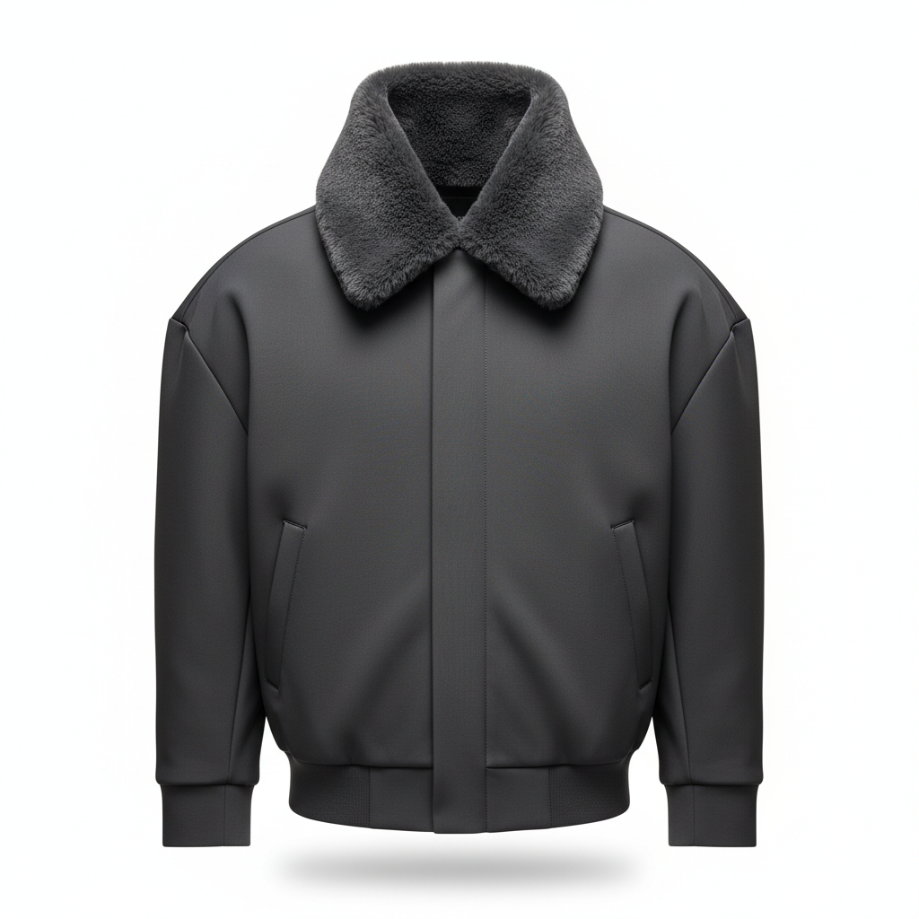 thesupersurf Warm Winter Jacket with Faux Fur Collar 