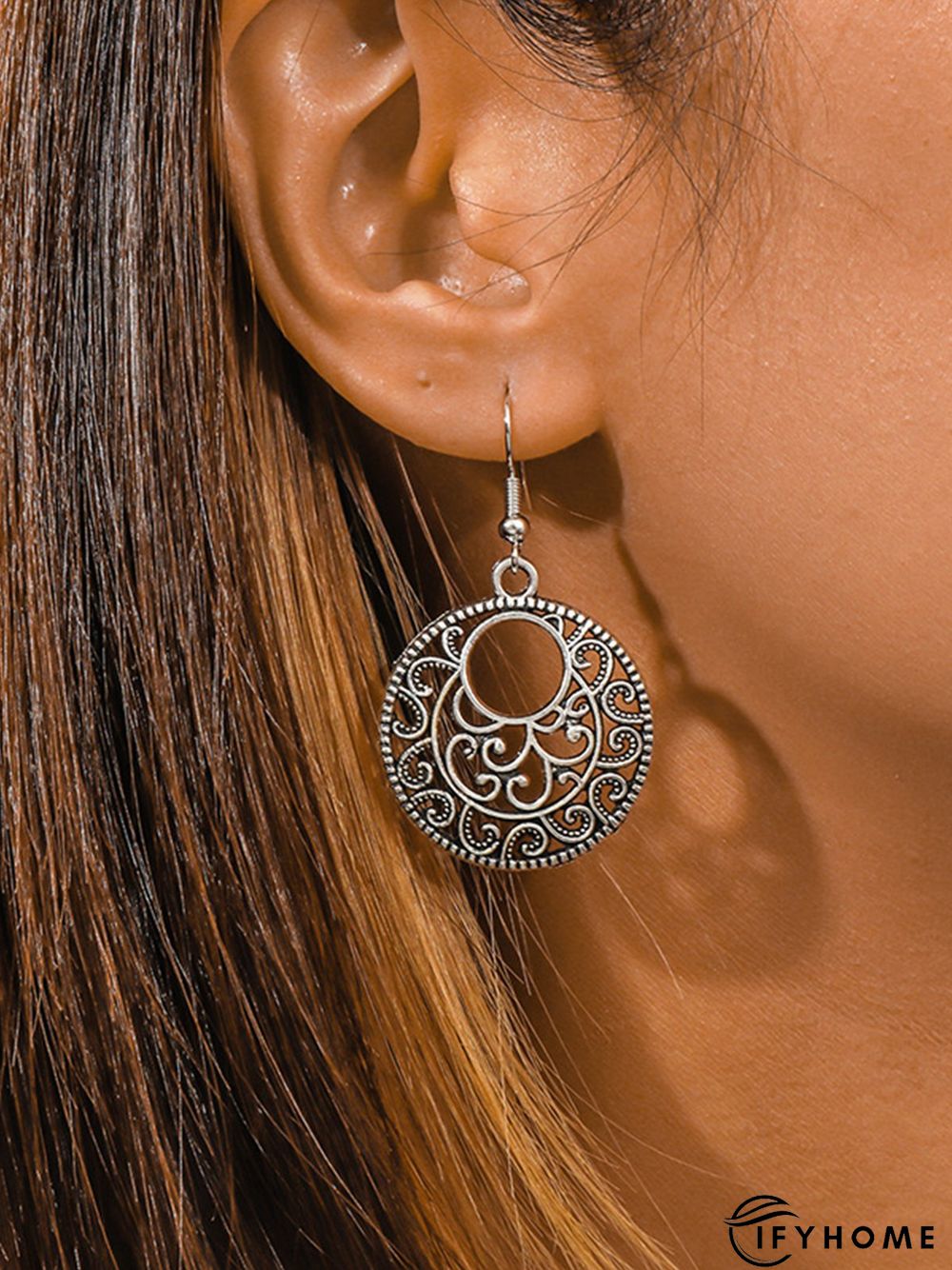 Boho Openwork Ethnic Pattern Earrings Vintage Jewelry | IFYHOME