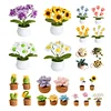 4Pcs Potted Plants Crochet Kit DIY Crochet Starter Kit Crochet Set for Beginners