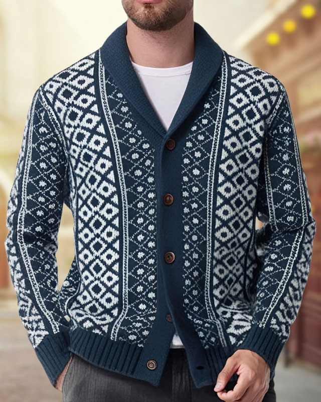 Men's Vintage Contrast Wool Jacket