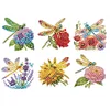 (US Only)6pcs 2D Flat Acrylic Dragonfly DIY Diamond Painting Fridge Magnets Home Decor