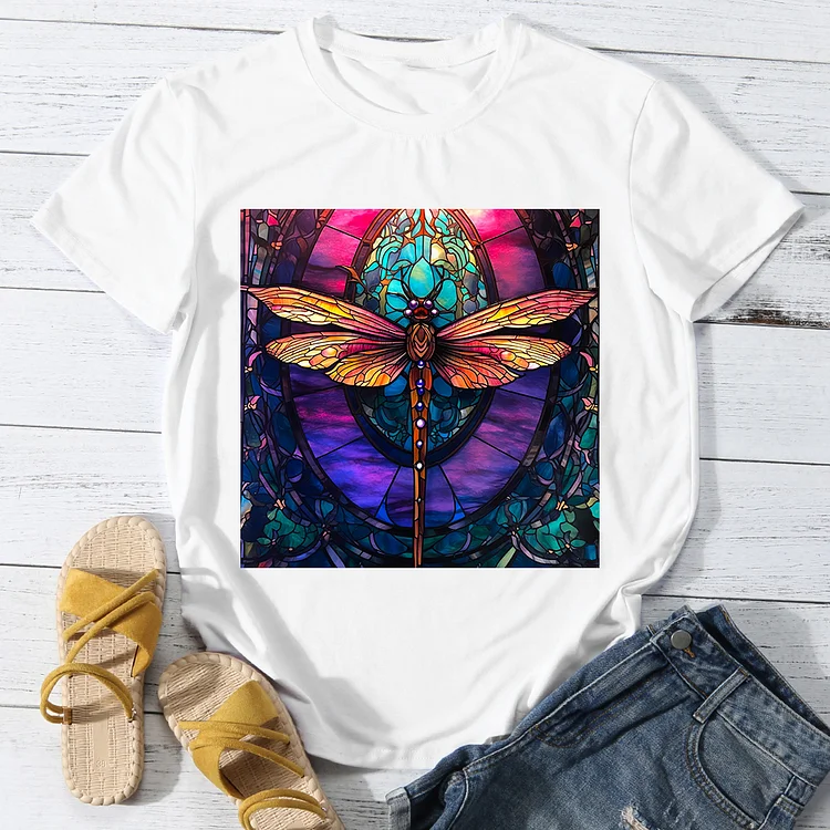 Church Esoteric Dragonfly Women Round Neck T-shirt - BSTCA0076