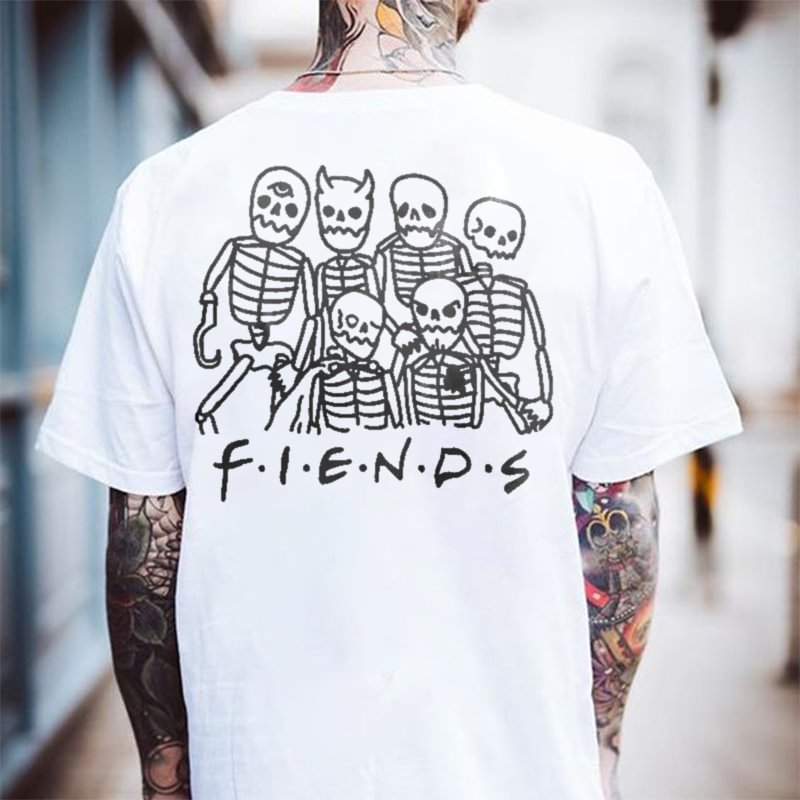 Skeleton Letter Printed Comfortable Men's T-shirt - Krazyskull