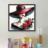 Red Hat Girl-11CT Stamped Cross Stitch 50*50cm/19.69*19.69in