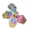 4pcs DIY Cupcake Full Drill Special Shaped Diamond Painting Keychains Gifts