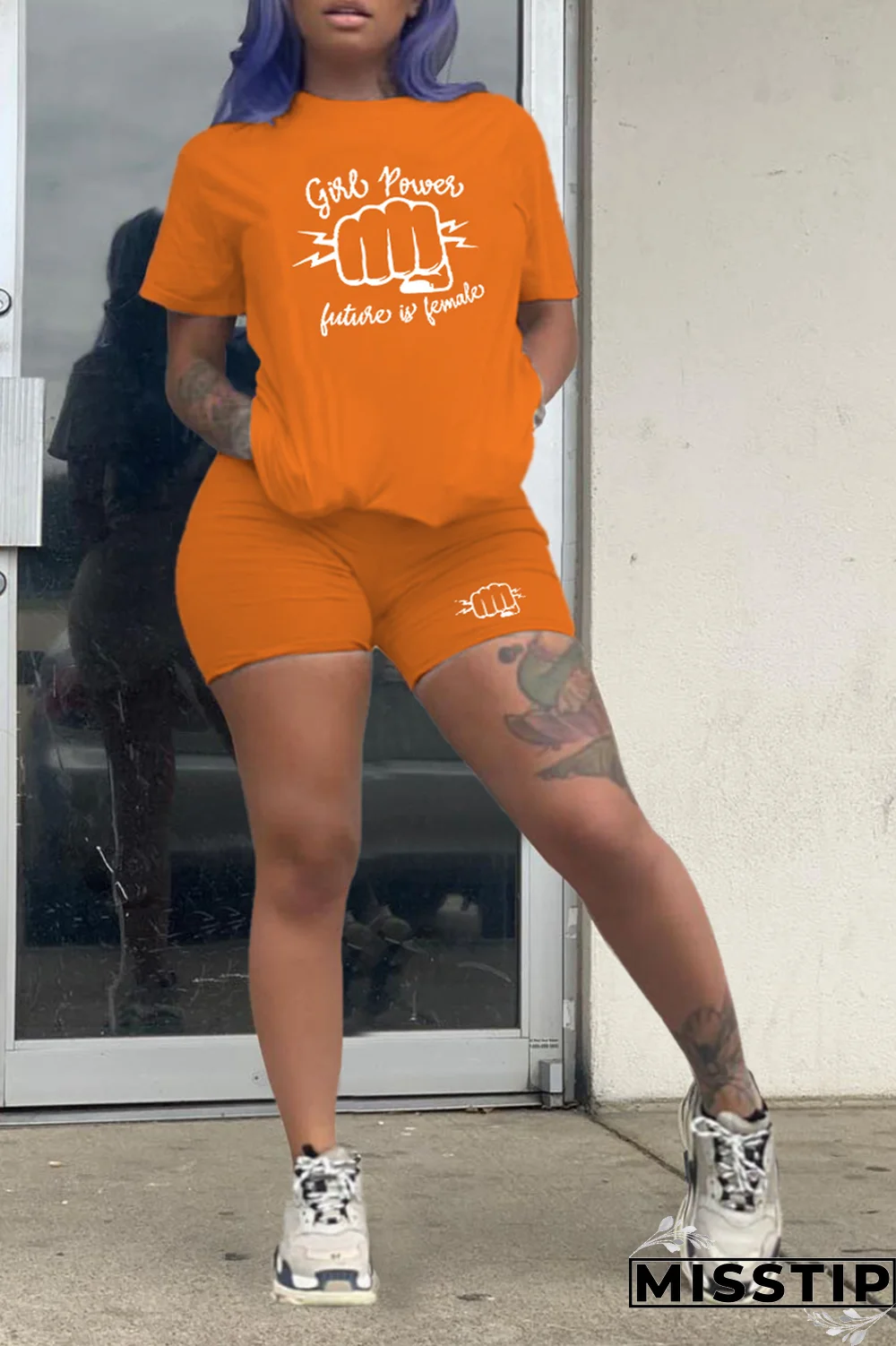 White Casual Print Patchwork O Neck Short Sleeve Two Pieces