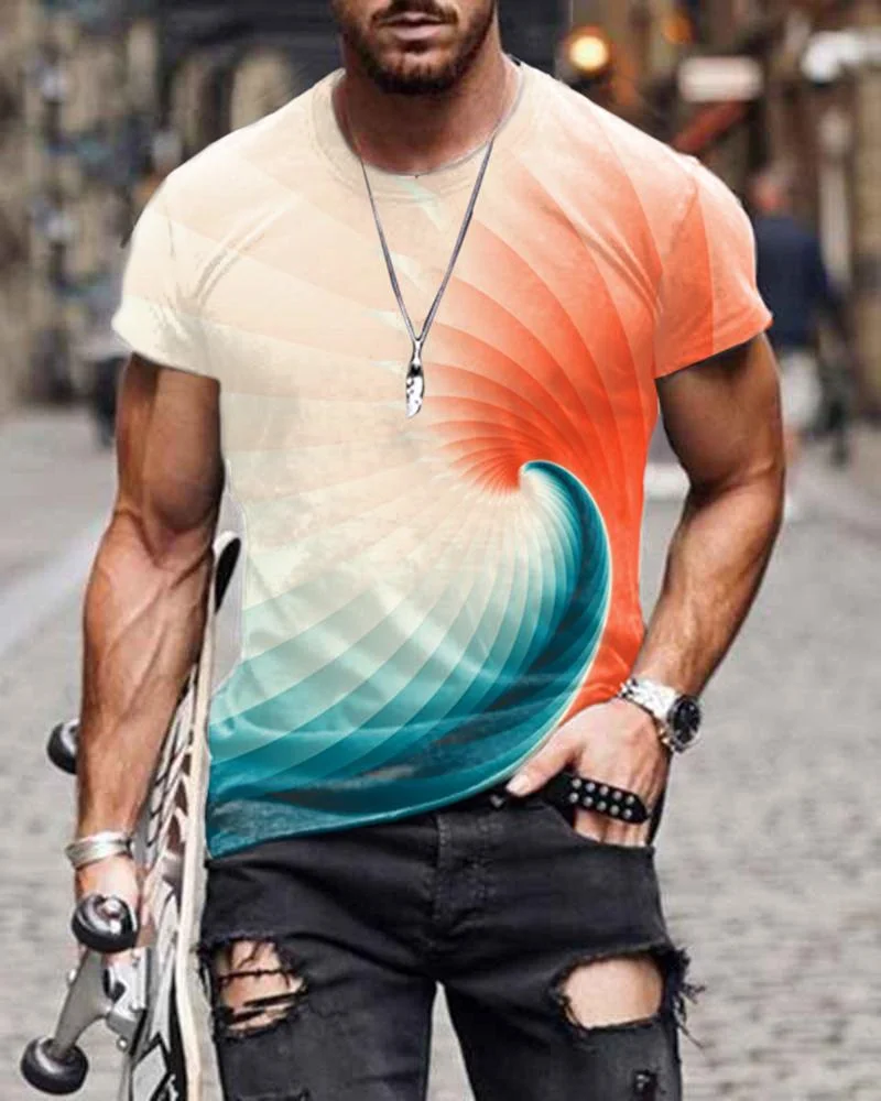 Street Style Contrast Color Short-sleeved T-shirt