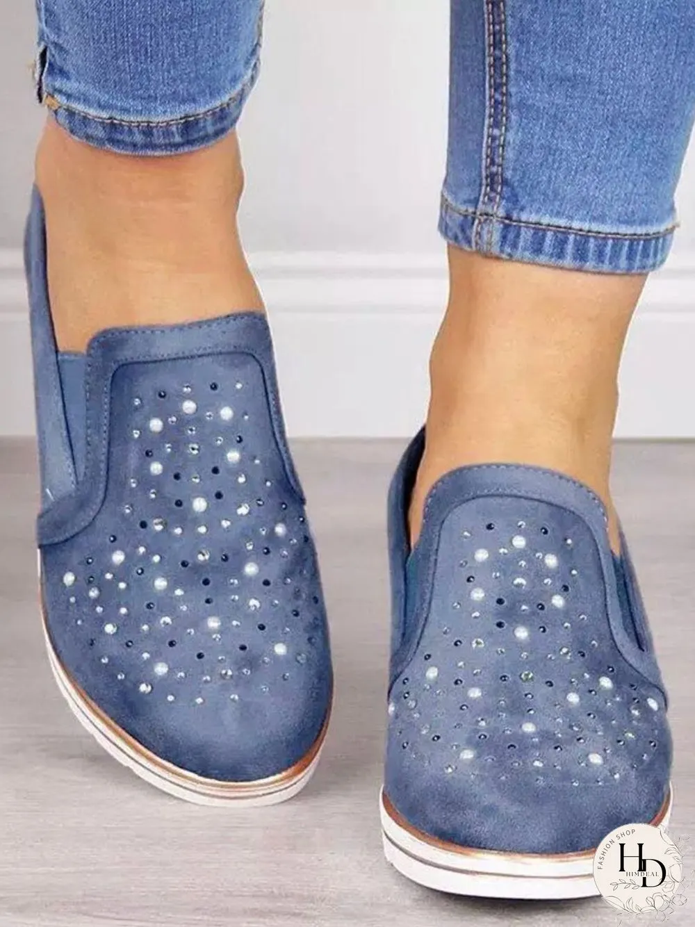 Comfortable Rhinestone Slope Casual Shoes