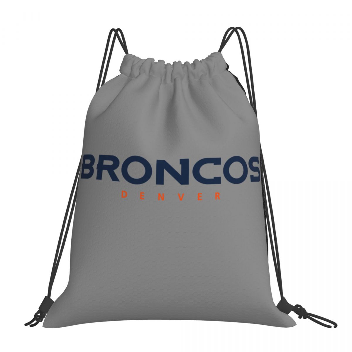 Denver Broncos Wordmark Waterproof Adjustable Lightweight Gym Drawstring Bag