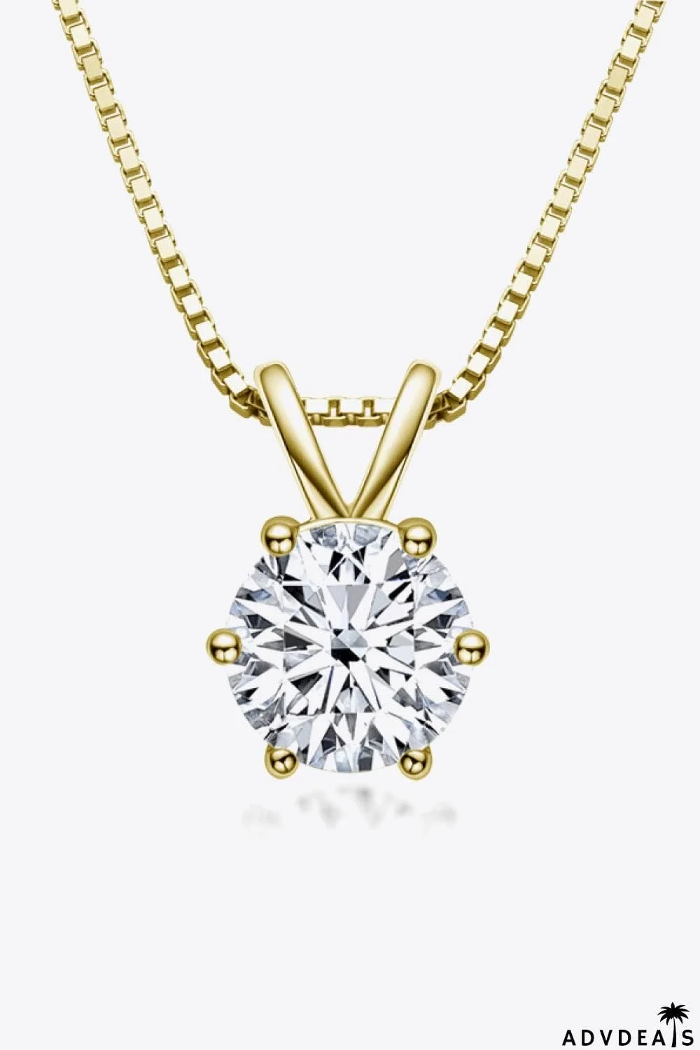 925 Sterling Silver 1 Carat Moissanite Pendant Necklace