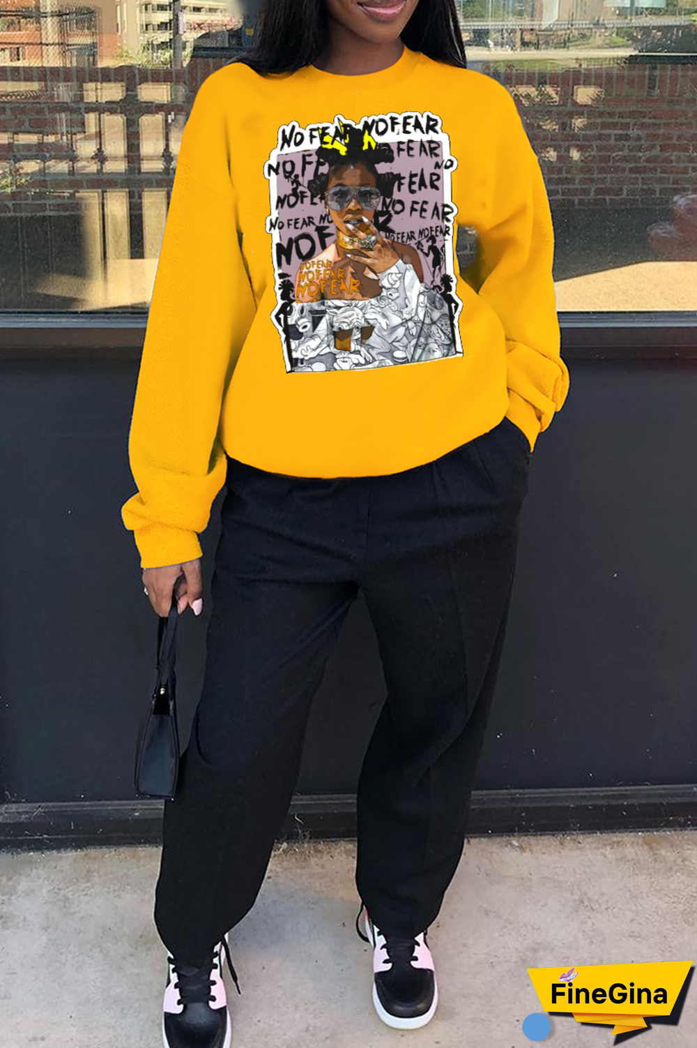 White Street Vintage Print Patchwork O Neck Tops