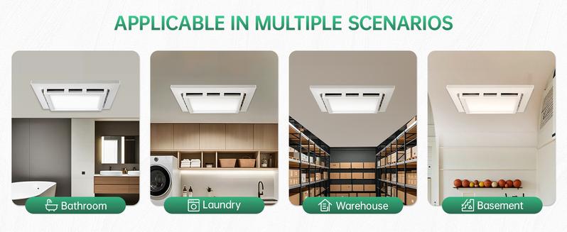 Product Introduction of Bathroom Exhaust Fan with LED Light 110 CFM High-Power Ventilation for Moisture Control Energy Efficient Bathroom Ceiling Exhaust Fan 1.0 Sone, Easy Installation Ventilator 8