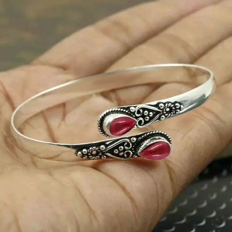 Rebecca - Vintage zilveren armband met agaat