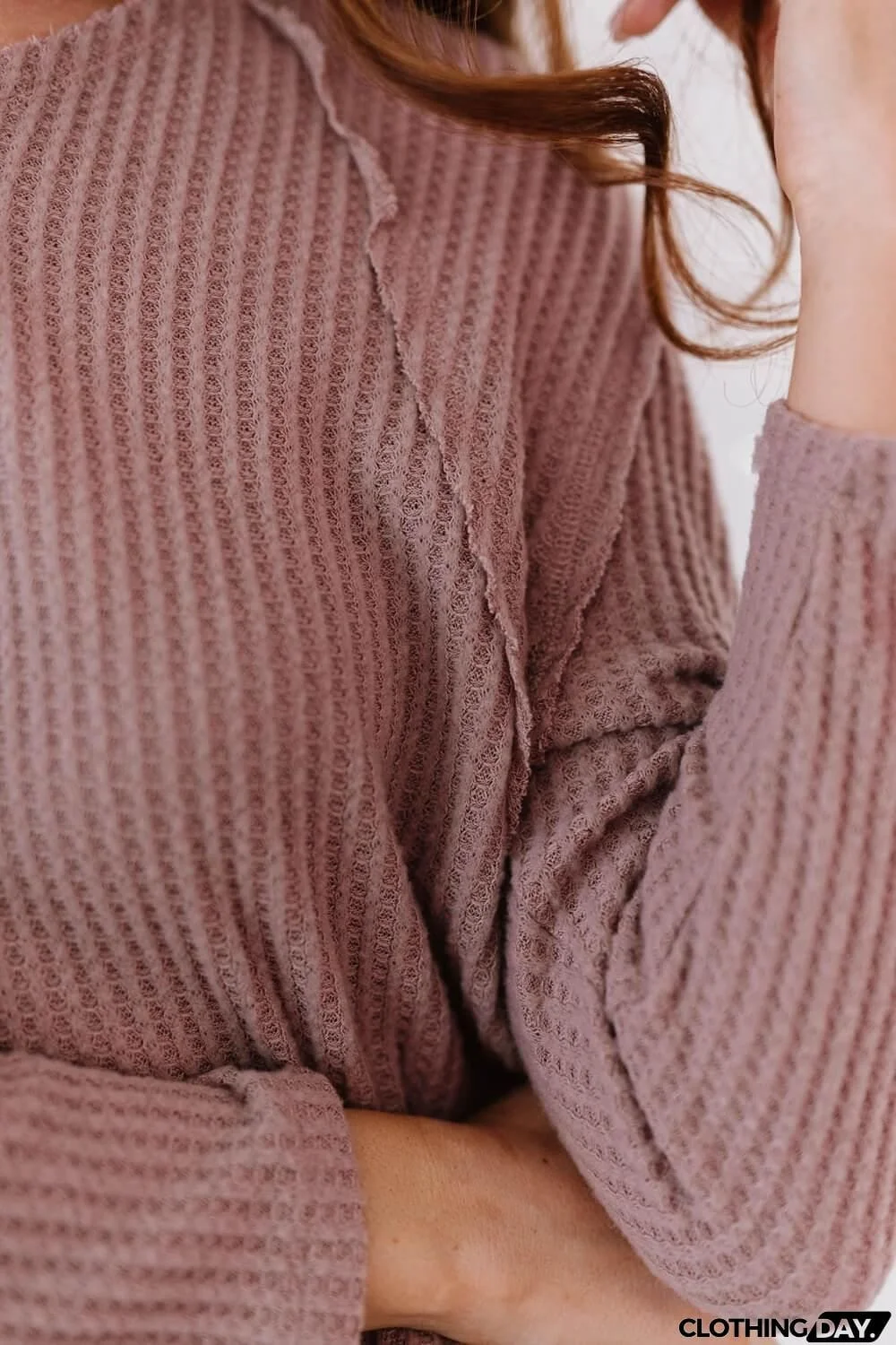 Jodifl Stay Awhile Full Size Run Waffle Knit Tee