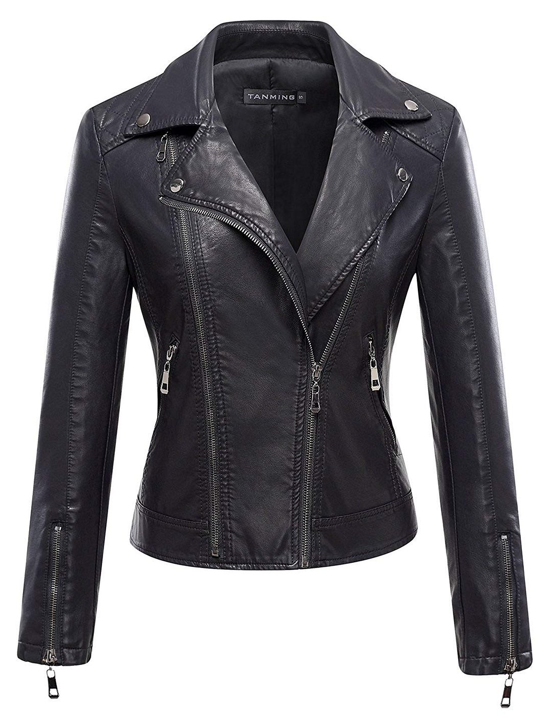 Faux Leather Moto Biker Short Coat Jacket for women