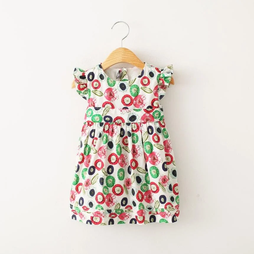 Summer Baby Girl Dress Ruffle Collar Children Clothes Backless Kids Clothes 1-6yrs Brand Girls Dress With Bow Cute Toddler Dress