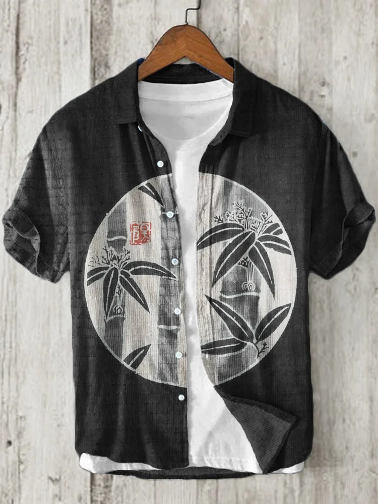Bamboo Japanese Lino Art Linen Blend Shirt