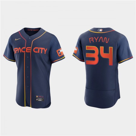 Men's Houston Astros #34 Nolan Ryan 2022 Navy City Connect Flex Base Stitched Baseball Jersey X3MB
