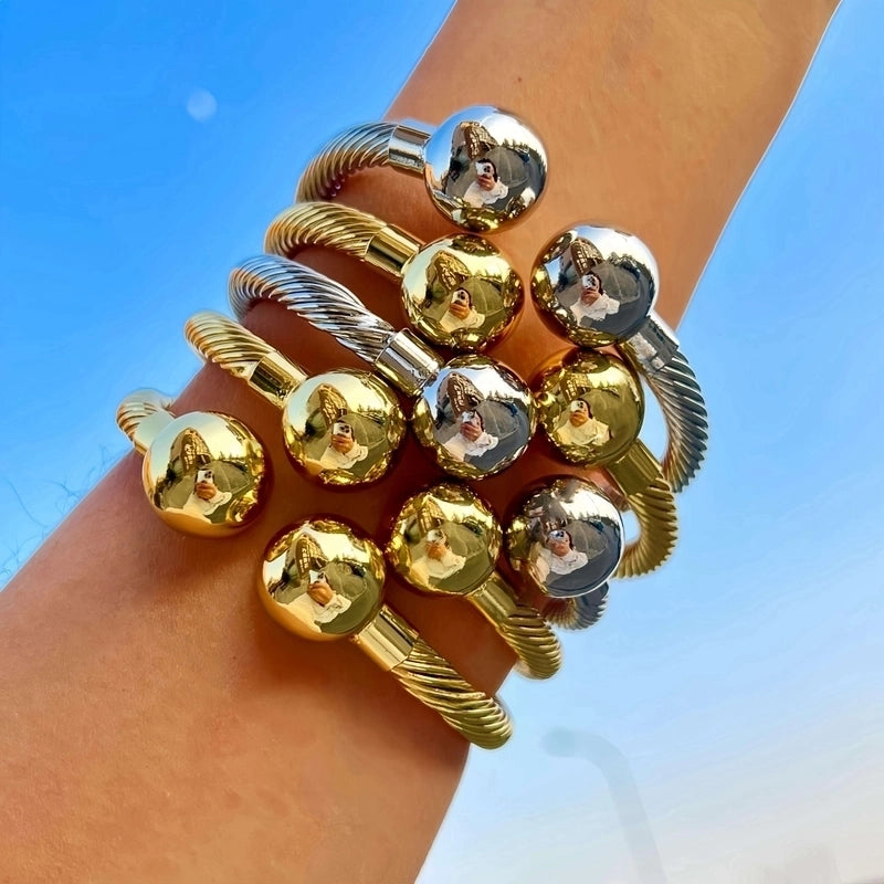 2024 New Twist C- Shaped Bracelet Copper 18K Gold 925 Silver Plated Multi-Functional Fashion Jewelry Women's Bracelet