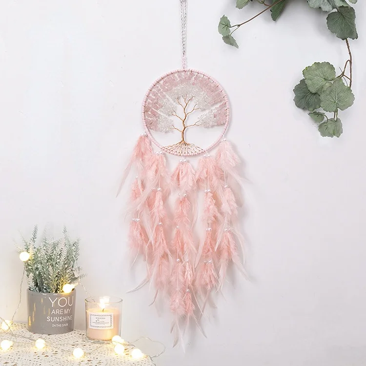 Light Pink Tree of Life Dream Catcher