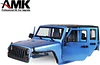 AMK 313mm RC Crawler Body 4 Door Wheelbase Jeep Wrangler JK Rubicon Body for 1/10 Scale RC Body Jeep Shell Hard Body Shell Kit Axial SCX10 90046 90047 RGT EX86100(Blue)