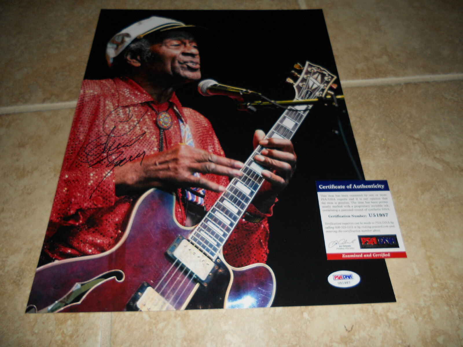 Chuck Berry Signed Autograph 11x14 Live Photo Poster painting Johnny B Goode PSA Certified F1