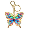 DIYMetal Double Sided Special Shaped Golden Butterfly Diamond Art Keyring Kits
