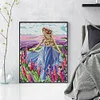 Lavender Girl - 16CT Stamped Cross Stitch 25*30cm/9.84*11.81in