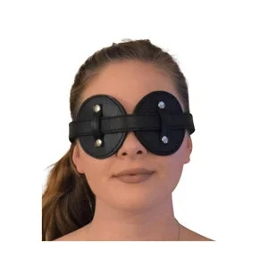 pornhint Pornhint Heavy Duty BDSM Bondage Black Leather Blindfold - Bondage Fetish Leather Padded Blindfold - BDSM Leather Eye Mask - Pure Leather Sleep Mask