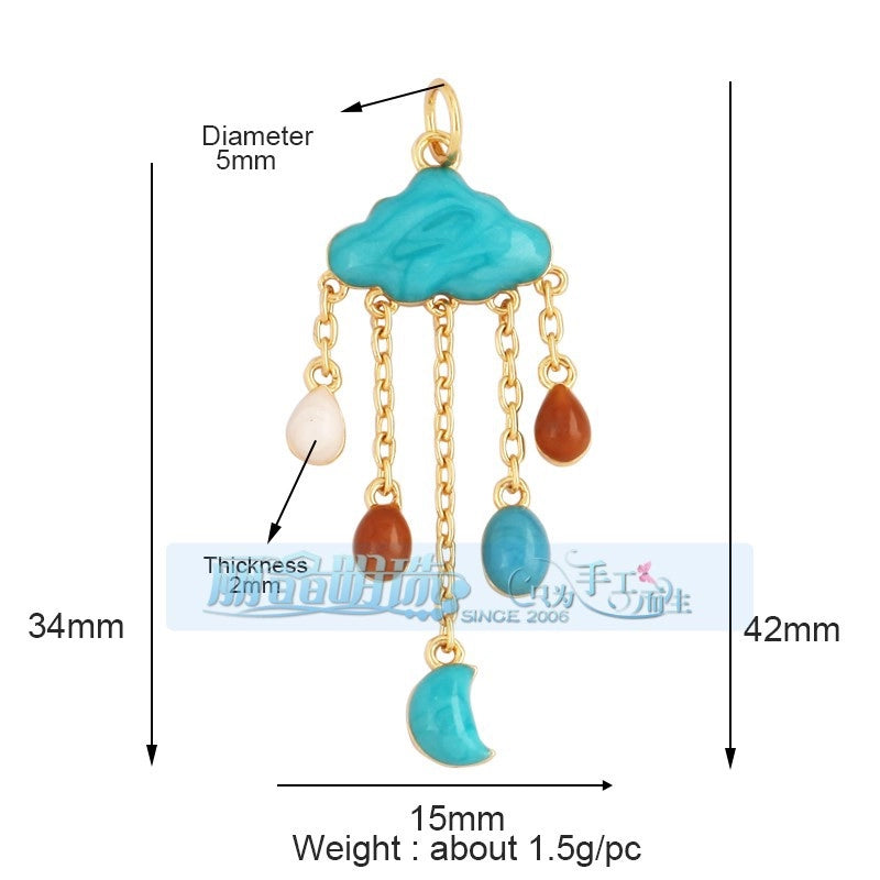 1 Piece 15 * 21mm 18 * 23mm 9*16mm Copper Zircon Sun Star Lightning Pendant Jewelry Accessories