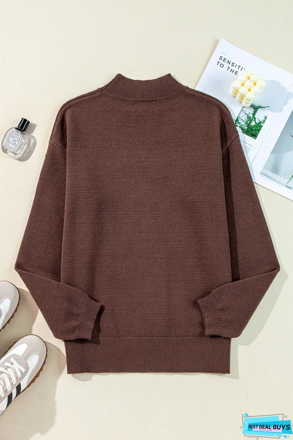 Boot Mock Neck Long Sleeve Sweater