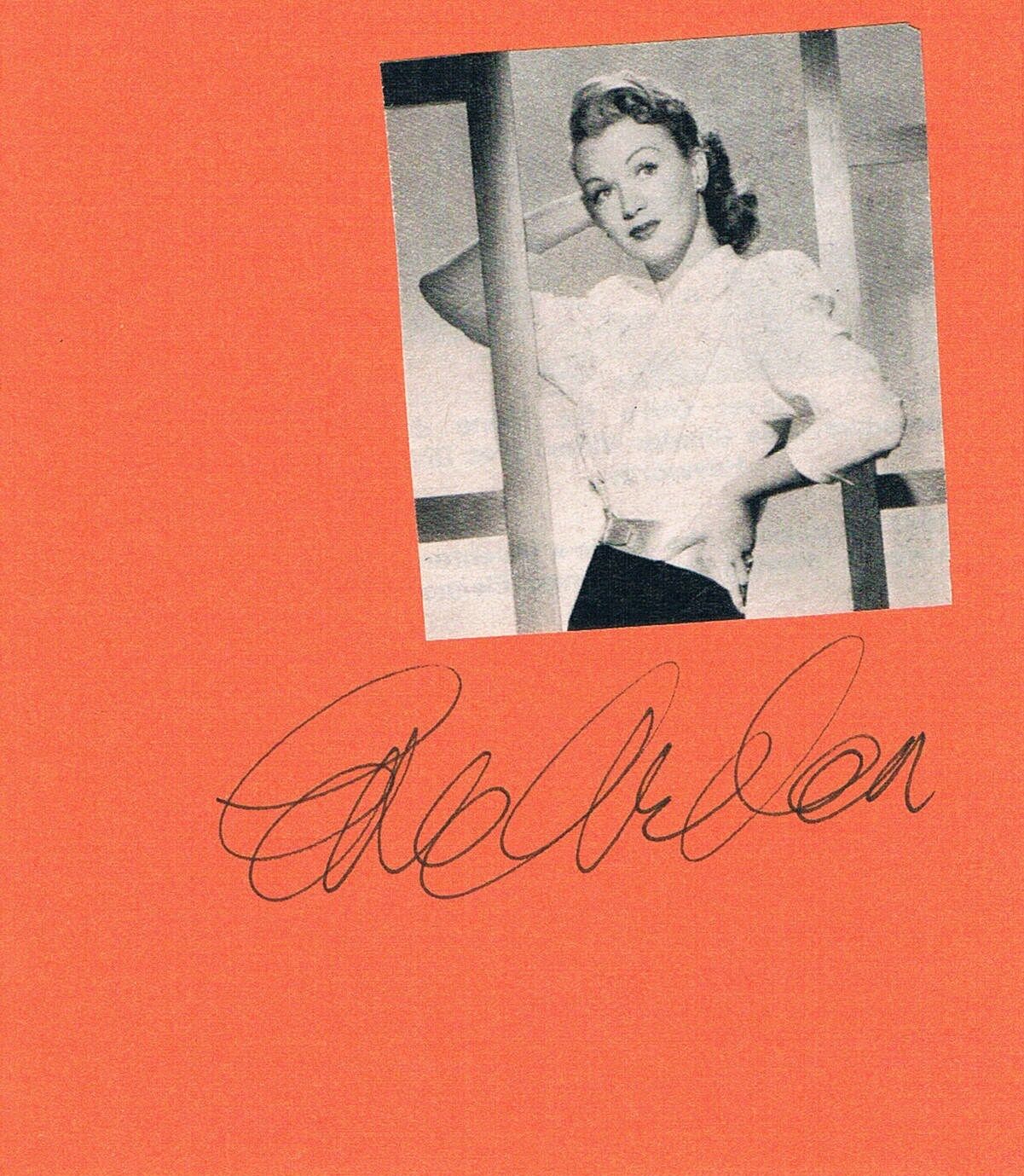 Eve Arden 1908-90 autograph signed card 4x4.5
