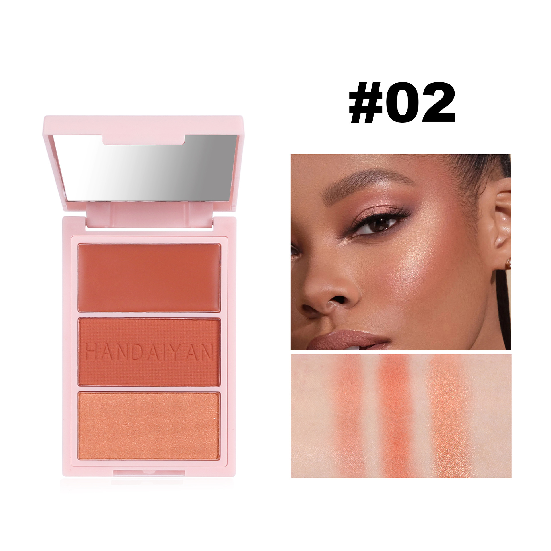 Handaiyan Blusher Bronzer Contour Eyeshadow Palette Cheek Lip Mousse Blush Face Cream Powder Highlighter Waterproof Makeup